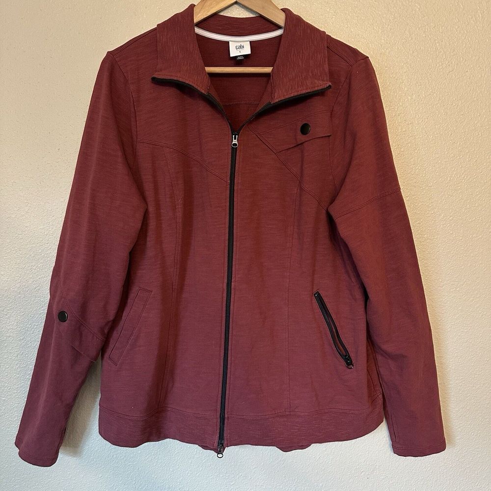 CAbi Women's Bomber Jacket in Burgundy